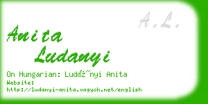 anita ludanyi business card